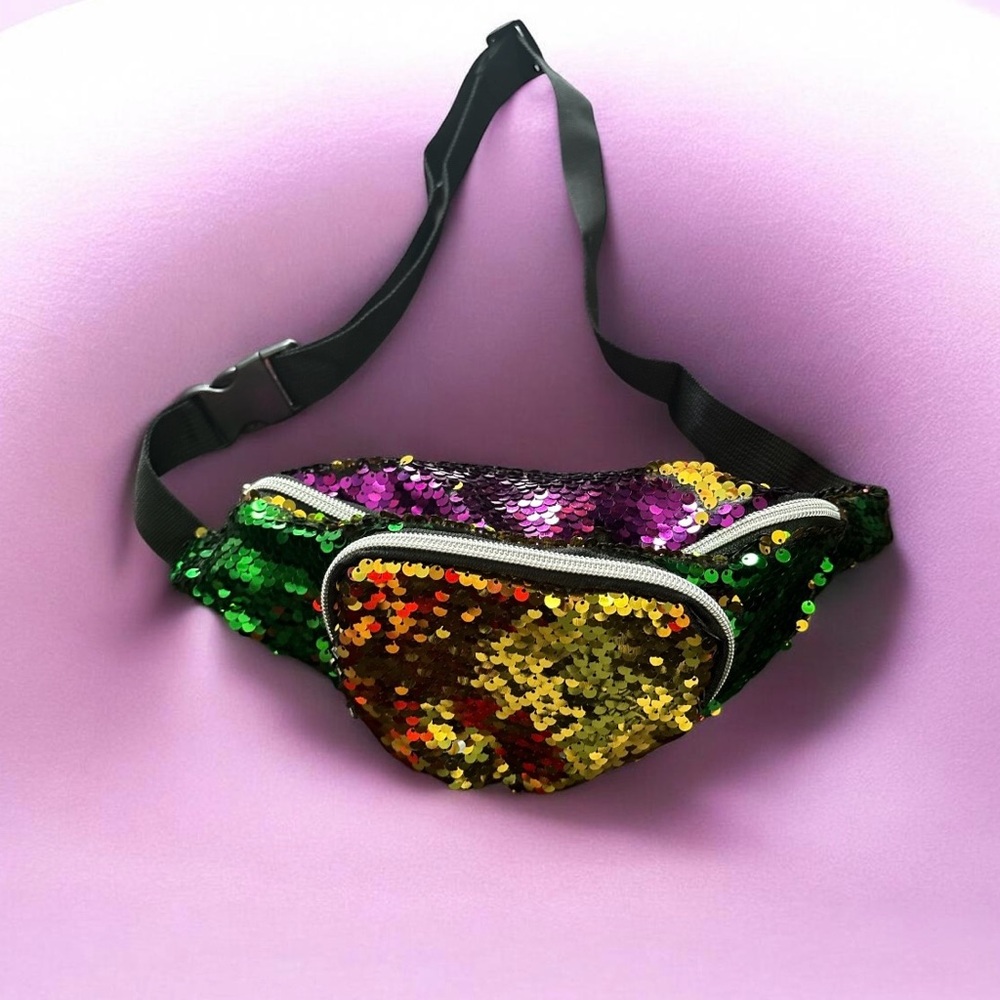 2 Mardi Sequin and Holographic Fanny Packs - Picture 3 of 11